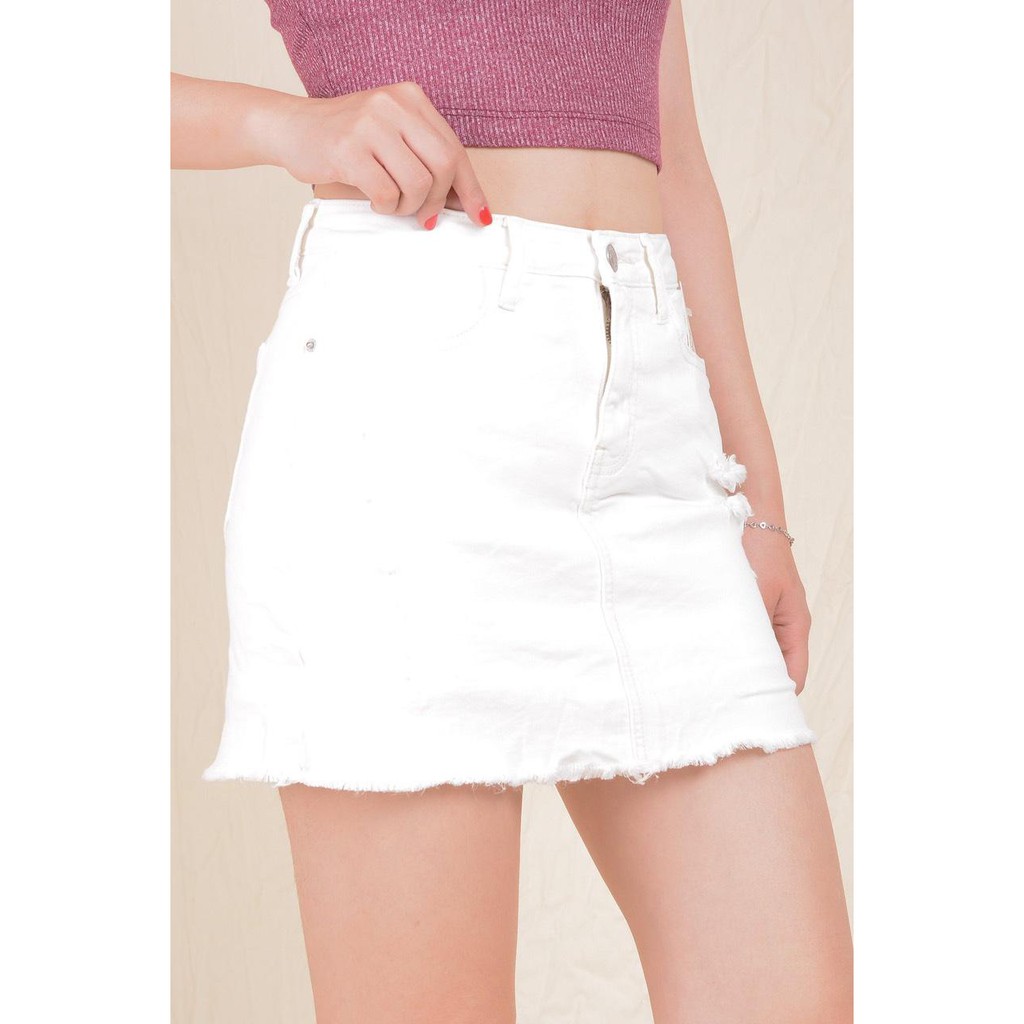 Chân váy jean nữ có quần bên trong đẹp lưng cao cạp cao đen trắng rách gấu tua rua hàng hiệu cao cấp mã 406 VANIZEN | BigBuy360 - bigbuy360.vn