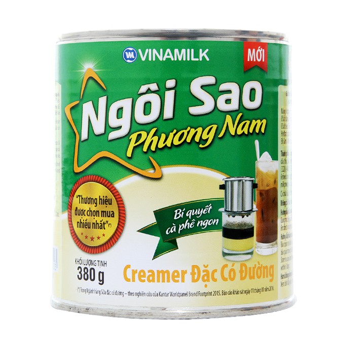 Kem đặc có đường Ngôi sao Phương Nam xanh lá lon 380g