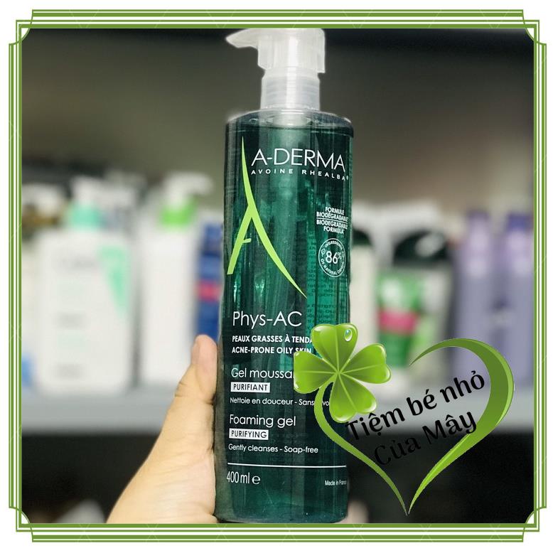 Sữa rửa mặt da dầu mụn - A-Derma Purifying Foaming gel Phys-AC 400ml