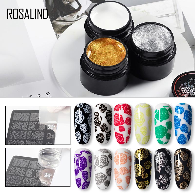 Bộ sơn gel trang trí móng tay in hình Rosalind