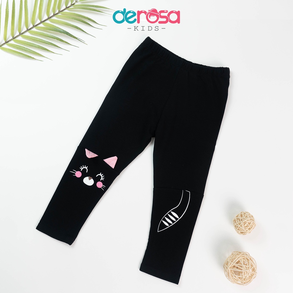 Quần legging giữ nhiệt cotton cho bé gái DEROSA KIDS | 2 - 6 tuổi