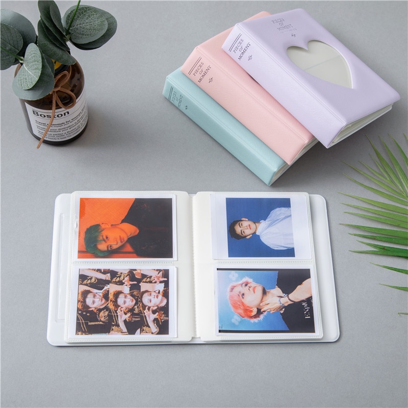 Album đựng hình 64 ảnh 6x9 cm bìa trái tim album ảnh da pu