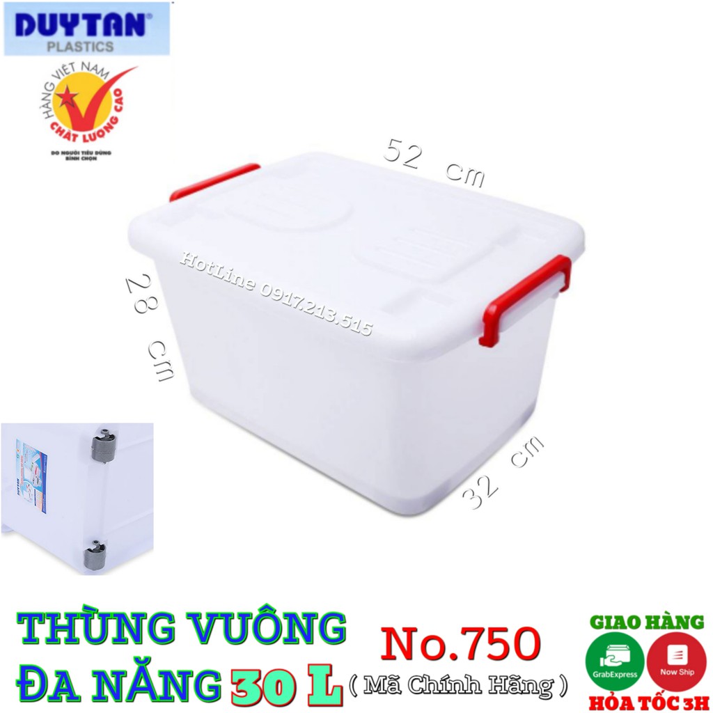 Thùng nhựa duy tân Vuông 30L ( Có Bánh Xe )