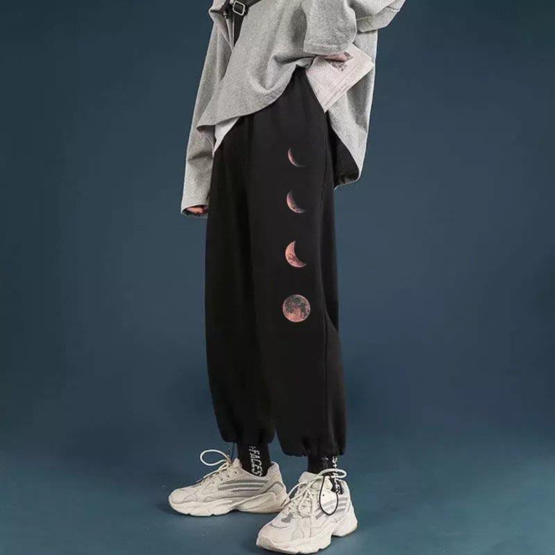 Quần jogger bộ thể thao thời trang nam màu đen in ấn giản dị phiên bản Hàn Quốc xu hướng mới