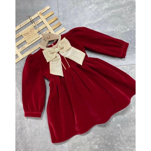 ĐẦM NOEL CHO BÉ GÁI ĐẦM NHUNG ĐỎ CHO BÉ GÁI SỊN