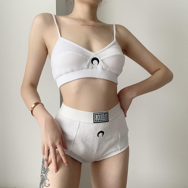 DUNEA Bộ áo crop top hai dây + quần ngắn quyến rũ cho nữ