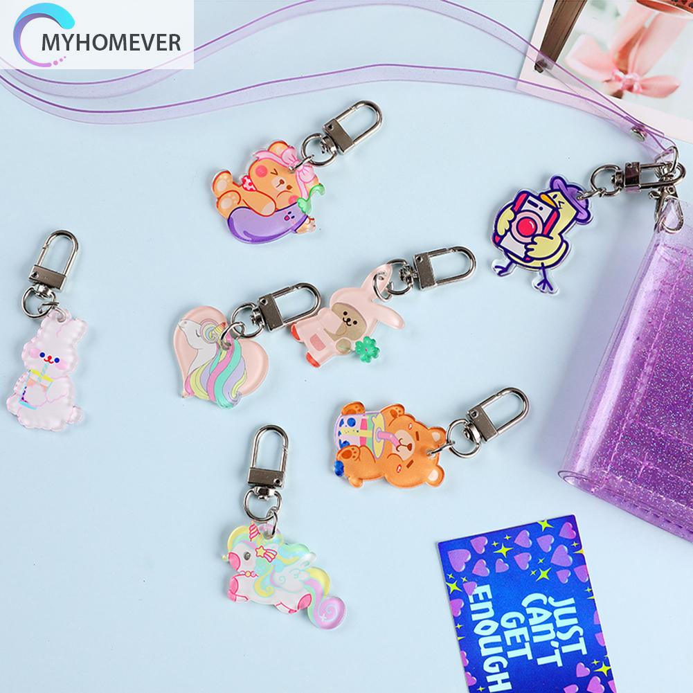 Móc khóa hình hoạt hình bằng acrylic phong cách Hàn Quốc
