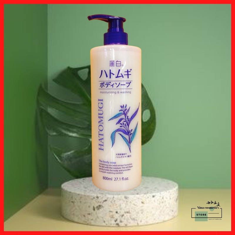 [Có sẵn] [Chính hãng] Sữa Tắm Ý Dĩ Nhật Bản Hatomugi Moisturizing Washing 800ml