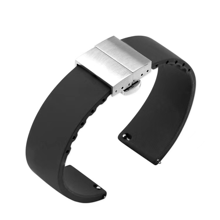 Dây Cao Su Khóa Bướm Chất Lượng Cao Cho Đồng Hồ Thông Minh Samsung 5 40 / 44mm Huawei Watch 14mm 16mm 18mm 20mm 22mm 24mm