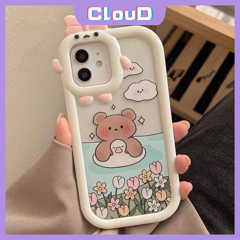 Ốp Điện Thoại Mềm Hình Gấu Bơi Lội Cho OPPO A15 A16 A5 A9 2020 A95 A15S A57 A1k A54 A3s A5s A16s A55 A96 A7 A12 A16K A16E A74 A31 A53 A33 A92 A36