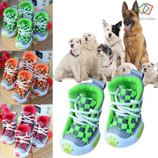 Set 4 giày thú cưng chống nước chống trượt dành cho chó/mèo
