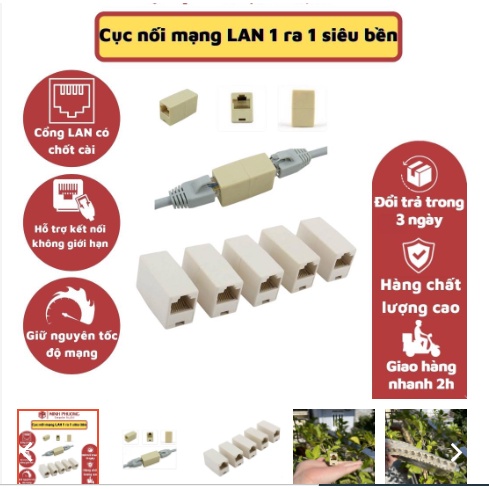 [Chính Hãng]Đầu nối dây mạng 1 ra 1 và 1 ra 2 RJ45-bộ chia dây mạng lan rj45, đầu nối dây mạng bị đứt