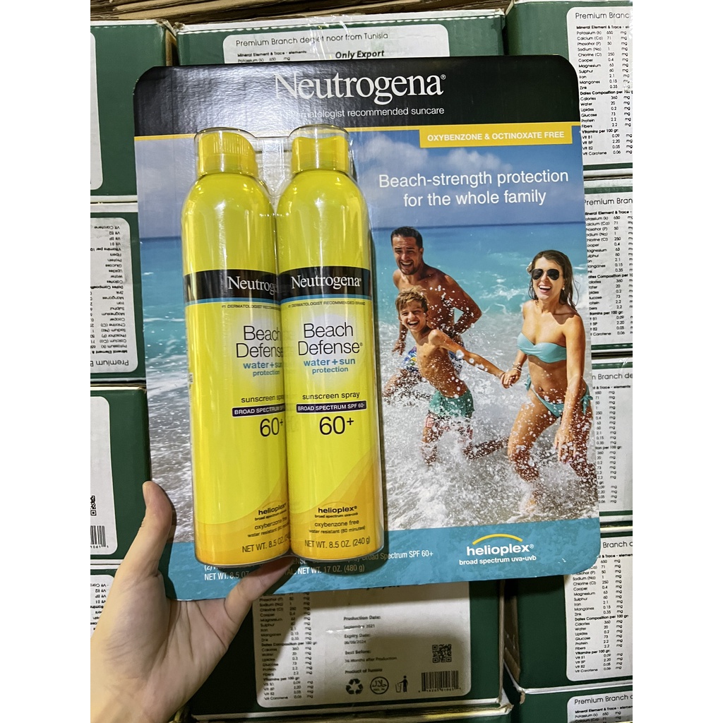 [USA] Kem chống nắng Neutrogena Beach Defense Water+Sun Protection SPF60+