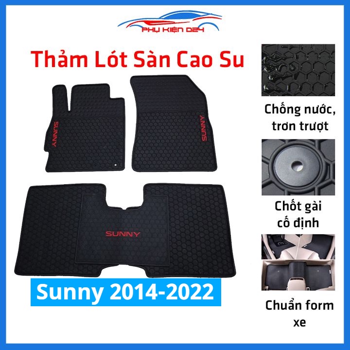 Lót sàn ô tô cao su Sunny 2014-2015-2016-2017-2018-2019-2020-2021-2022 không mùi chống trơn trượt