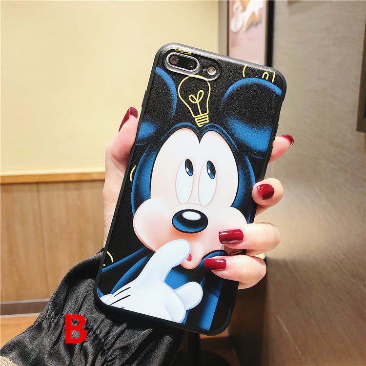 iPhone SE 2020 6S 6 6S+ 6plus 7plus 7+ 8 Plus X xs xr xsmax 11 Pro Max 3D painted Korean cartoon Mickey Mouse phone case