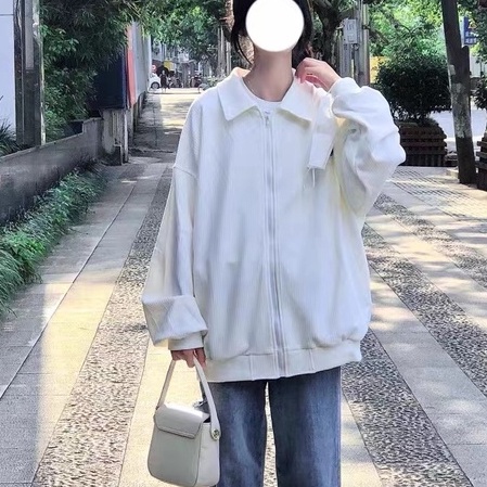 ZHELIHANGFEI Áo Khoác Bóng Chày Tay Dài Cổ POLO Phong Cách Preppy Nhật Bản Dễ Phối Đồ