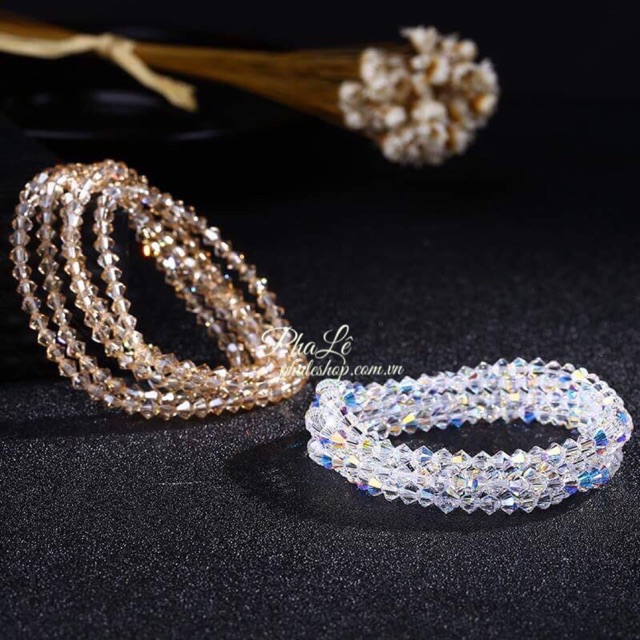 Vòng Tay Pha Lê 5 Vòng Xinh Xắn Được Thiết Kế Từ Pha Lê Swarovski