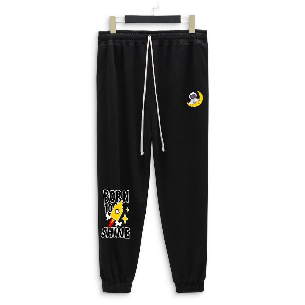 [bigsize] Quần thun dài jogger vải nỉ in hình tên lửa bigsize nam