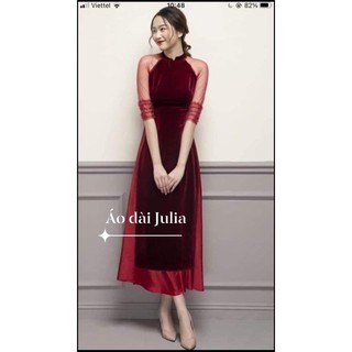 Áo dài julia áo dài cách tân chất nhung cao cấp