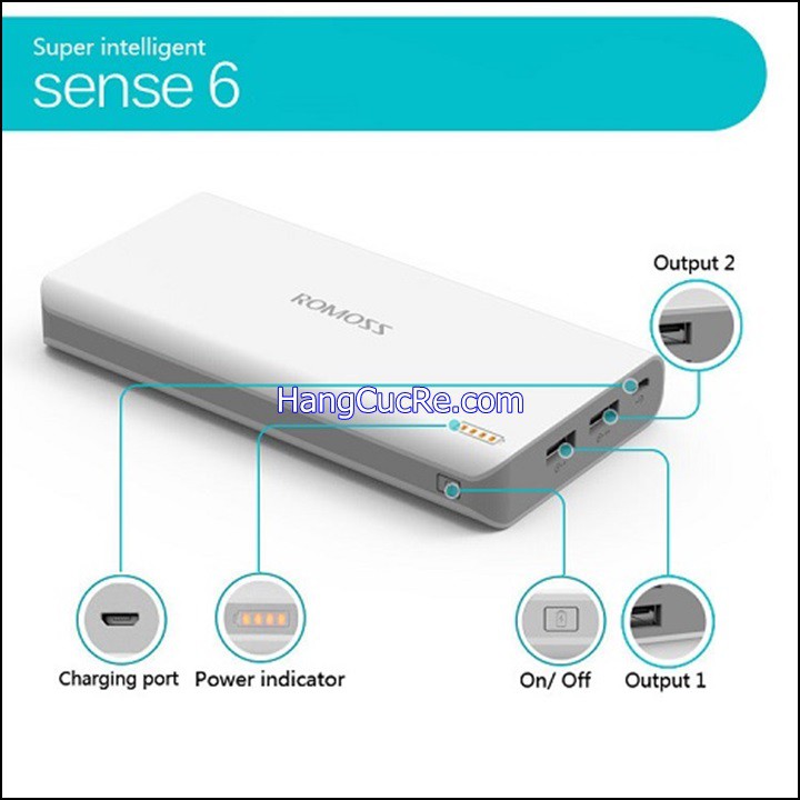 [BH chính hãng 12T] Pin sạc dự phòng Romoss 20.000mAh