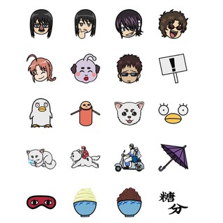 Bộ 40 sticker Gintama chibi size 3 cm - LLD066