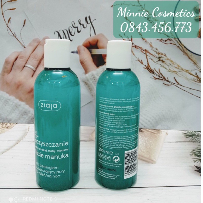 Tẩy da chết ZIAJA chiết xuất từ lá Manuka nội địa - Ba Lan