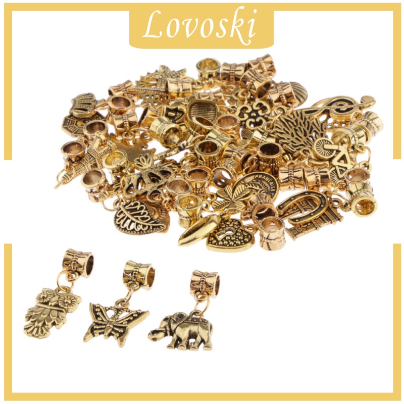 [Lovoski] Set 40 Hạt Cườm Xỏ Lỗ Dùng Để Làm Trang Sức DIY