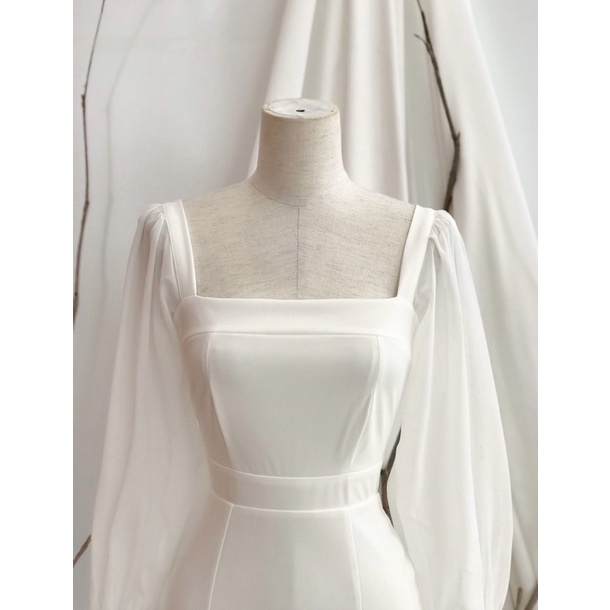 Đầm body 🌷Đầm body trắng tay voan | BigBuy360 - bigbuy360.vn