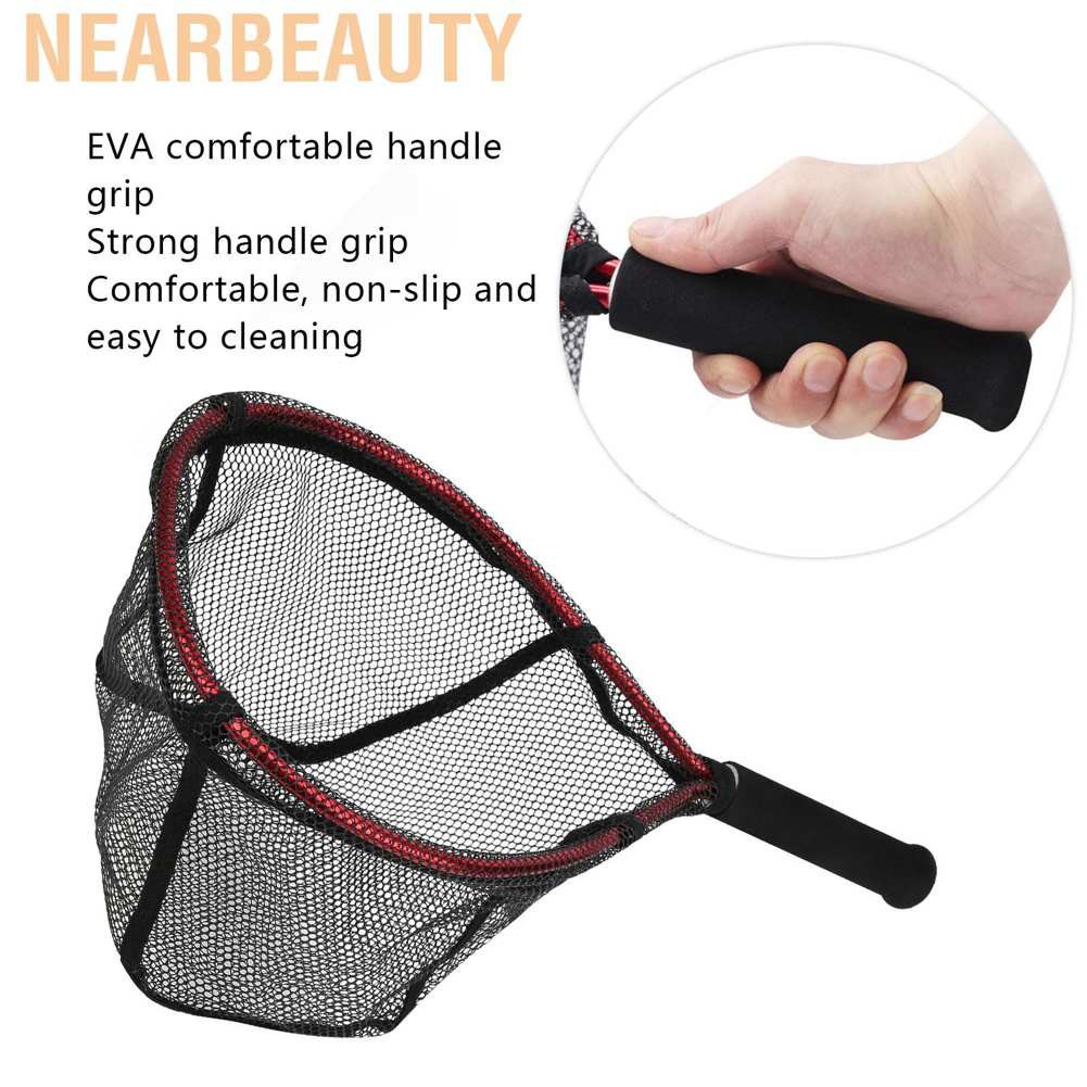 Nearbeauty Fishing Net Bag Aluminium Alloy Handheld Diddle‑net Lure Portable Small Hand Brailer
