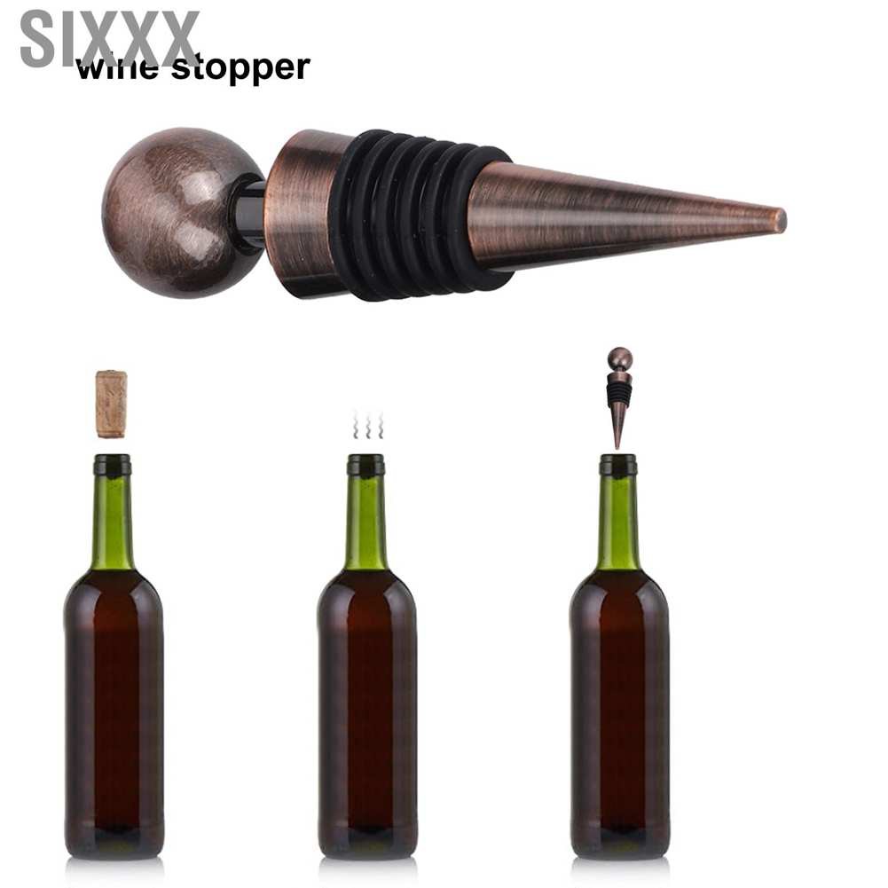 Sixxx 4pcs Multi‑Functional Wine Bottle Opener Kit Corkscrew Stopper Pourer Gift Box Set