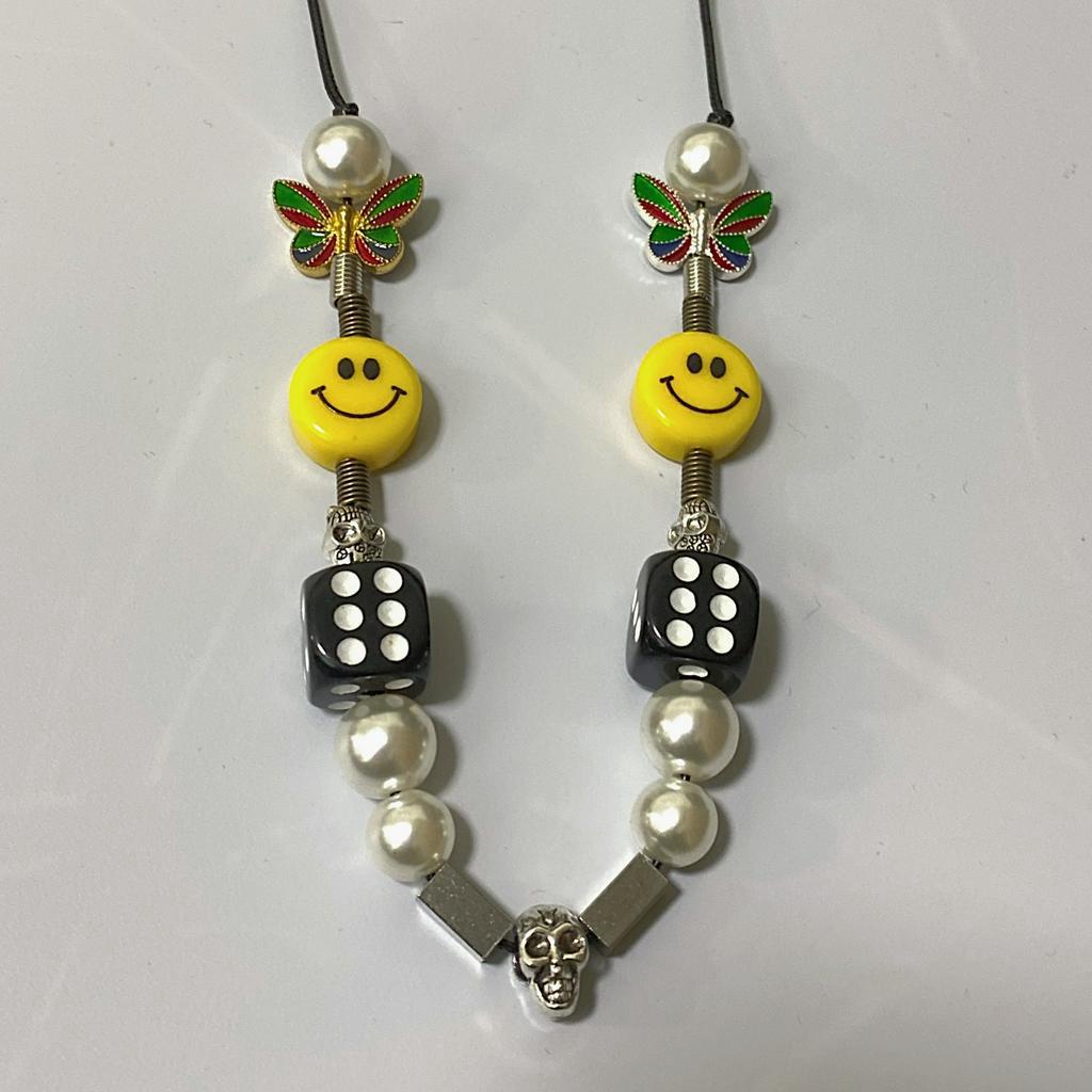 Dây Chuyền Mặt Hình Đầu Lâu/ Bộ Xương/ Mặt Cười Phong Cách Hip Hop Hàn Quốc 19157 Dễ Phối Đồ Cho Nam Và Nữ