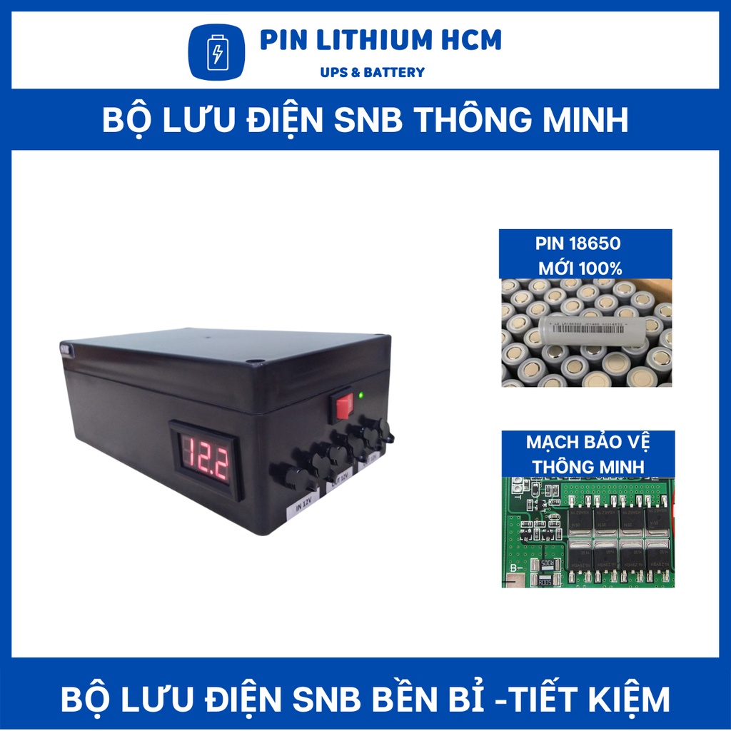 UPS 12V dung lượng 62400mAh, lưu điện camera, wifi, bảo hành 12 tháng