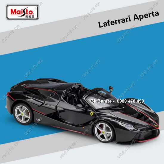 Xe Mô Hình Kim Loại La Ferrari Mui Trần Aperta  Tỉ Lệ 1:24 -  Bburago - Đen - 8182.2