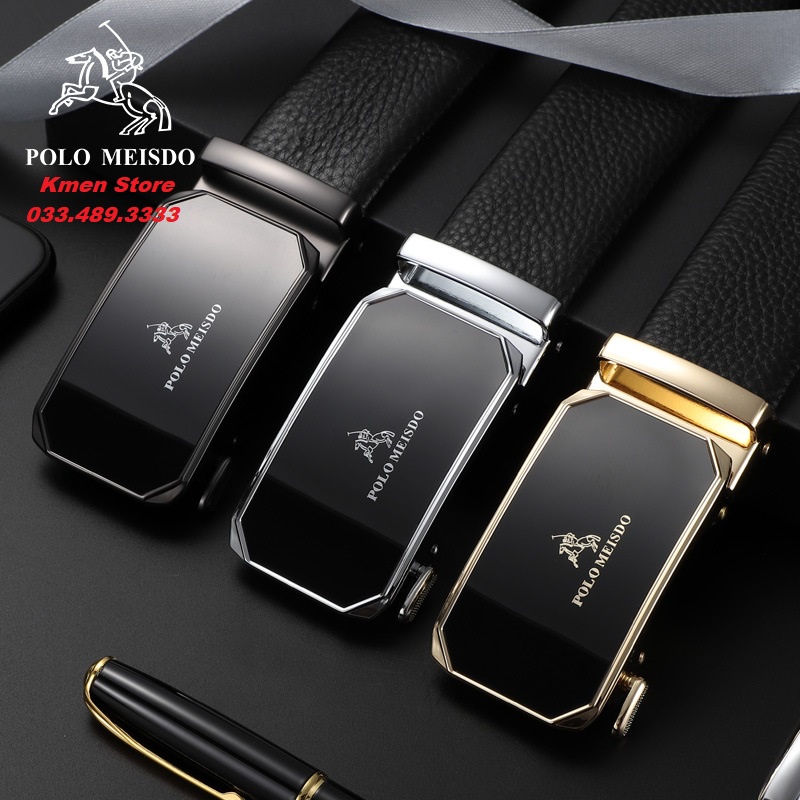 Thắt Lưng Nam Dây Nịt Nam Da Bò Thật Cao Cấp Full Hộp POLO MEISDO Sang Trọng Kiểu Dáng Hàn Quốc PL21