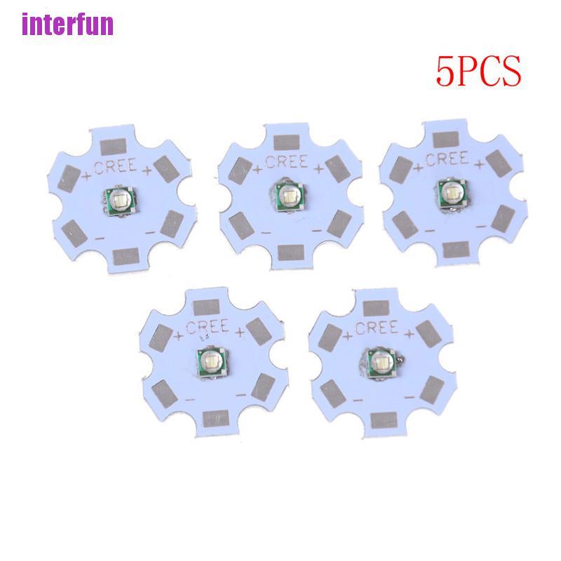 [Interfun1] 5Pcs High Power Cree Led Green Light Emitter Diode Chip With 16Mm 20Mm [Fun]