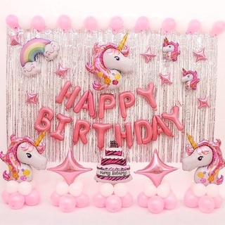 Set bóng sinh nhật chủ đề ngựa pony dễ thương