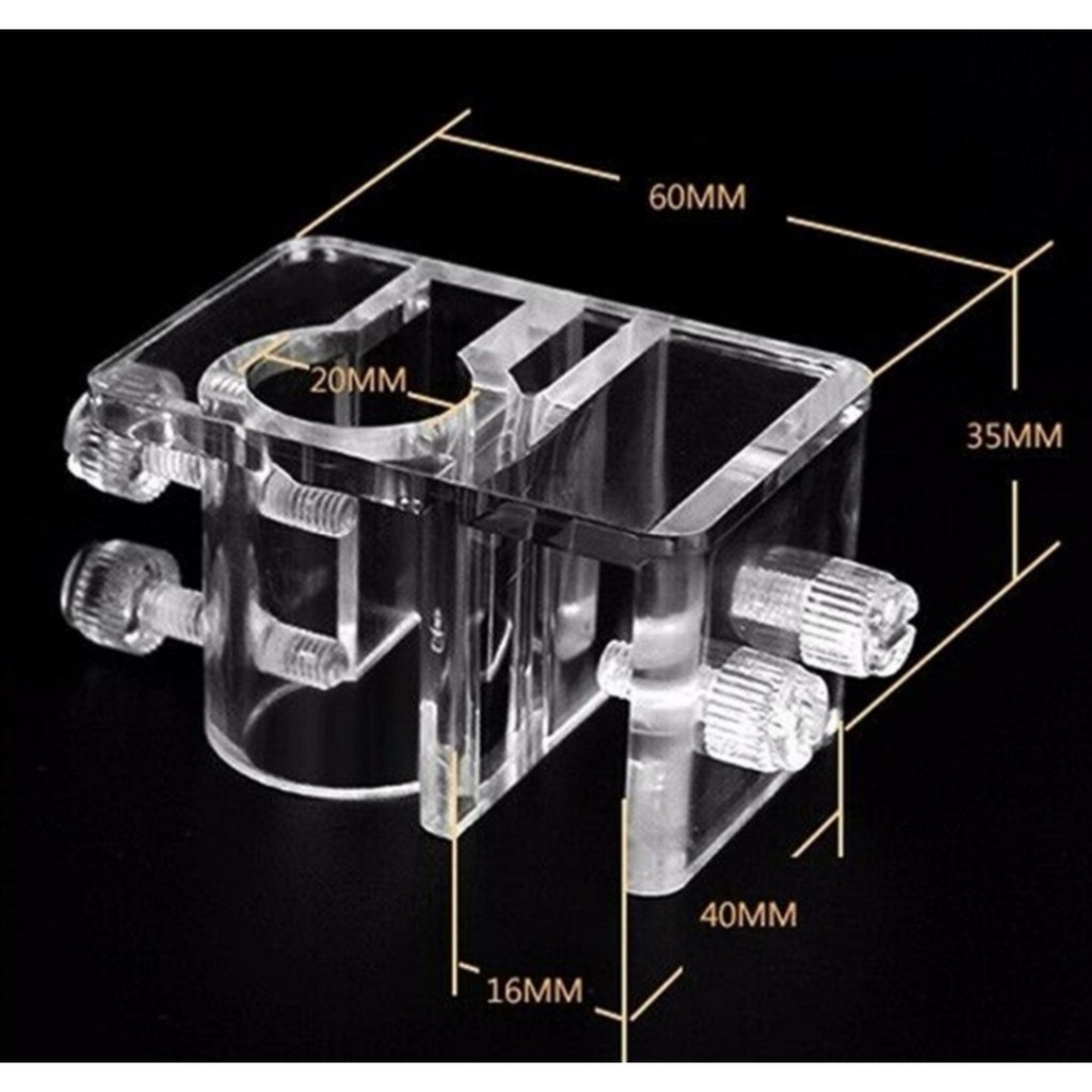 Kẹp ống in out bằng nhựa mica trong cho bể thủy sinh