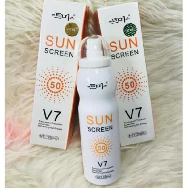 [GIÁ HUỶ DIỆT] Kem Chống Nắng Toàn Thân Dạng Xịt Sun Screen V7 Hàn Quốc 180ml – kem dưỡng trắng da body