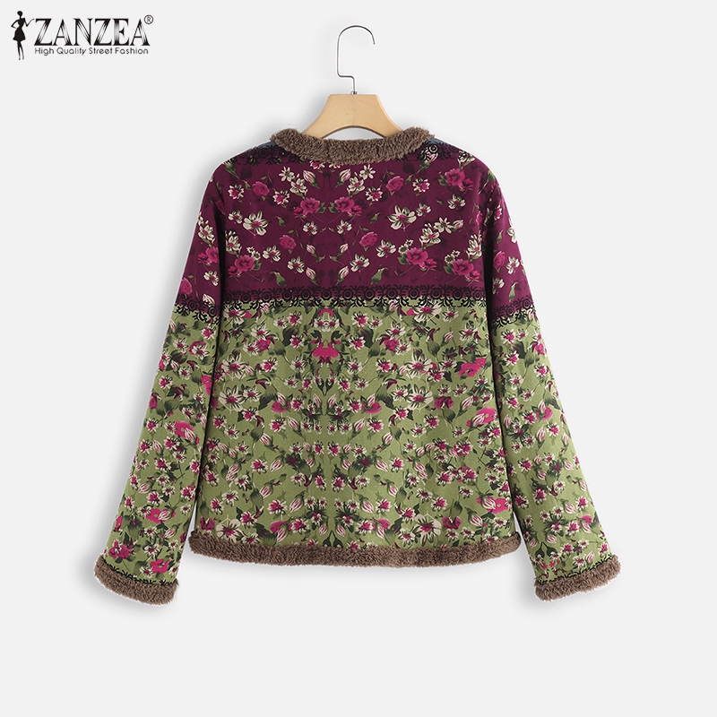 ZANZEA Áo khoác cardigan dáng dài in hoa thời trang cho nữ