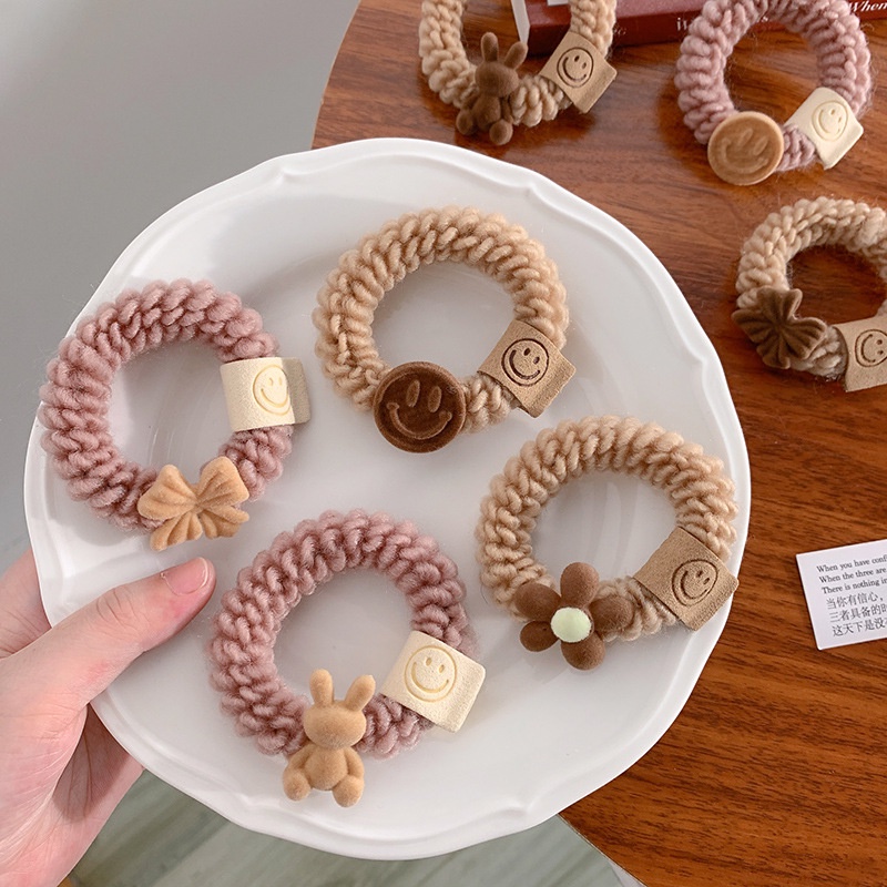 Dây Cột Tóc Cao Su Bện Hình Gấu Hoạt Hình Cho Nữ