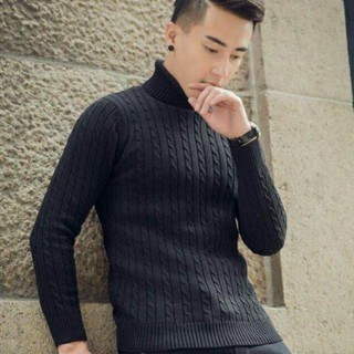 Áo len nam cổ lọ vặn thừng cao cấp