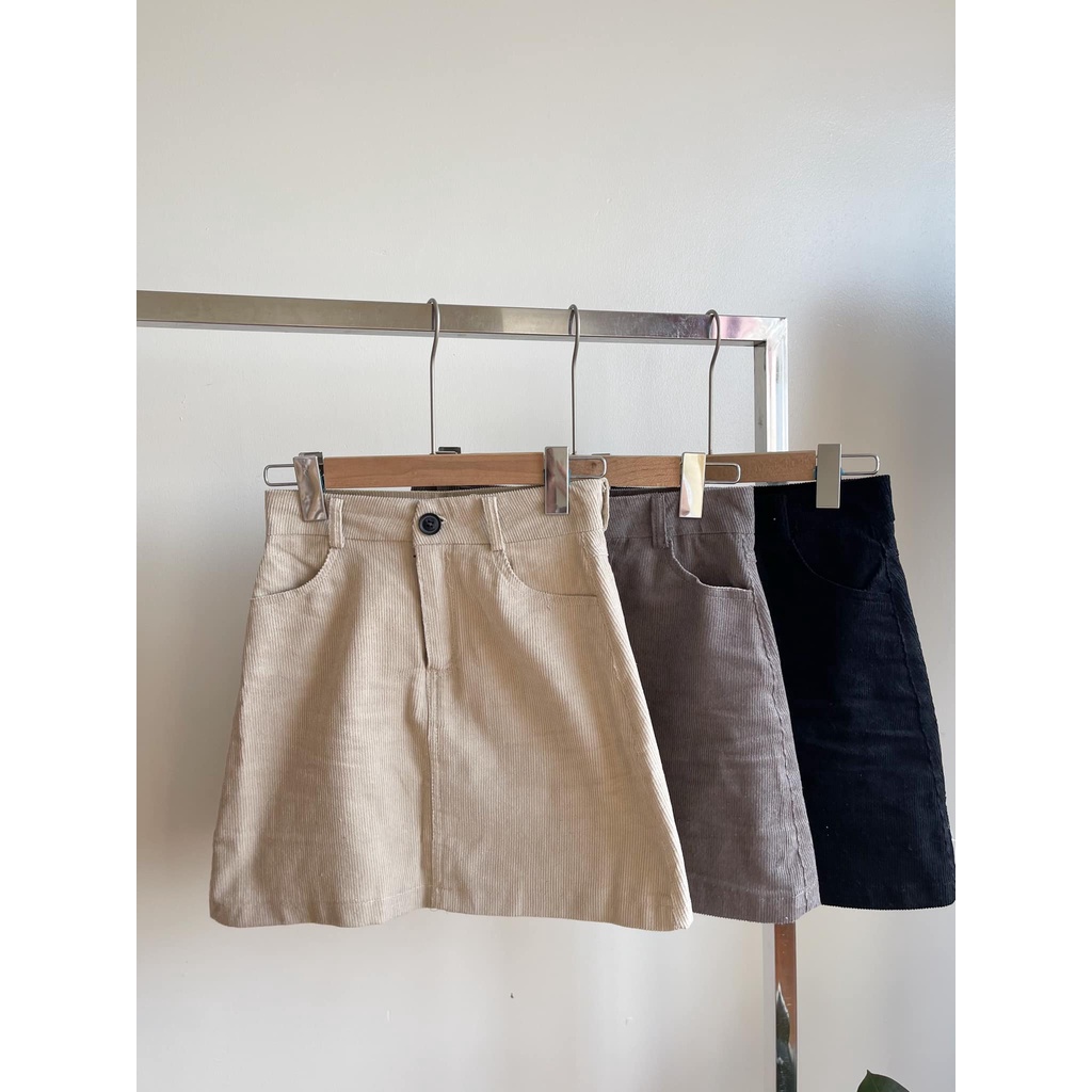 Chân váy chữ A nhung trơn