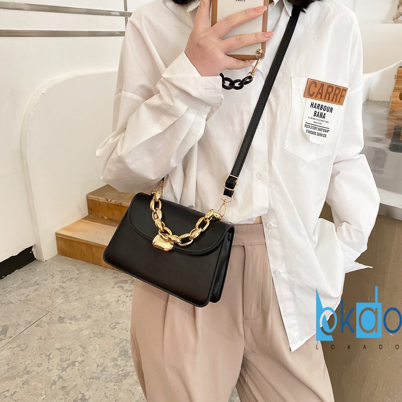 Túi đeo chéo nữ LOKADO, túi xách nữ khóa tròn trám siêu xinh da mềm HY174 | BigBuy360 - bigbuy360.vn