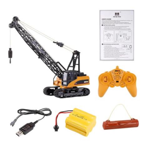 Huina 1572 Xe cần cẩu điều khiển từ xa Hulna 572 bộ đồ chơi mô hình xe cẩu rc hula toys nâng hàng 15 kênh móc treo huna