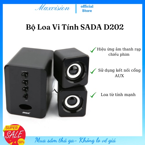 Loa Bãi Nhật, Bộ Loa Máy Tính Usb KAW D202 Chống Nhiễu, Thiết Kế Đẹp Mắt, Bền Bỉ