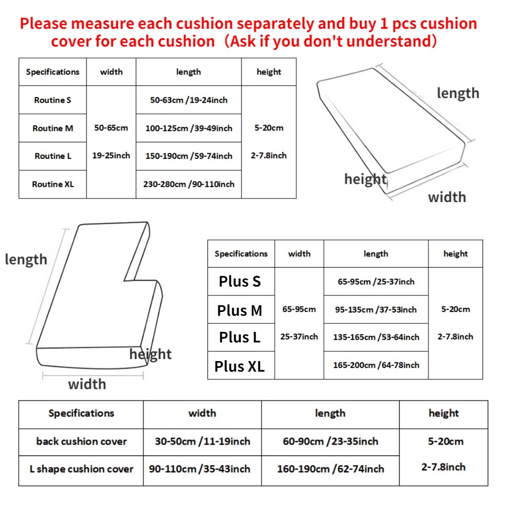 Vỏ bọc đệm ghế sofa hình chữ L 12 màu chống thấm nước 10 kích thước 1/2/3/4 tiện dụng