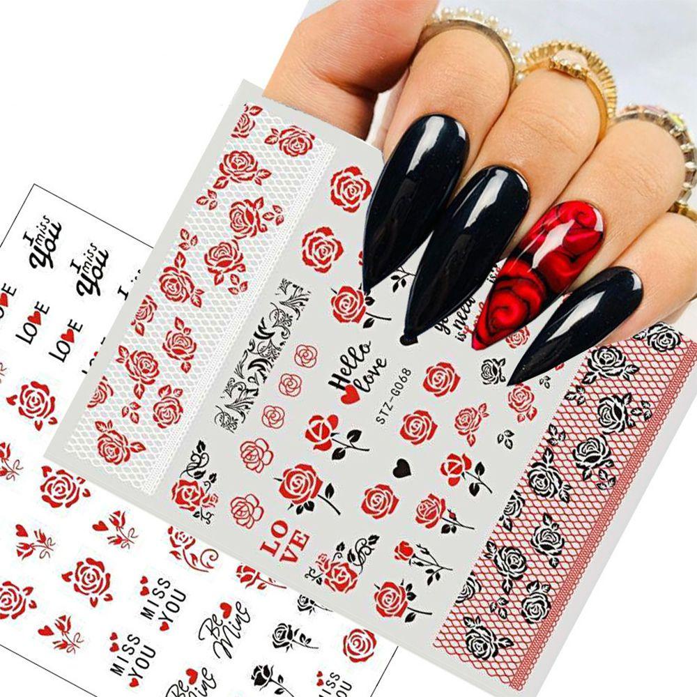 ESPO Sticker Dán Móng Họa Tiết Hoạt Hình 3D Chủ Đề Valentine