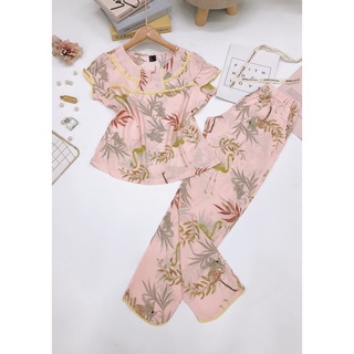 Bộ dài viền lé chất Tole Lanh