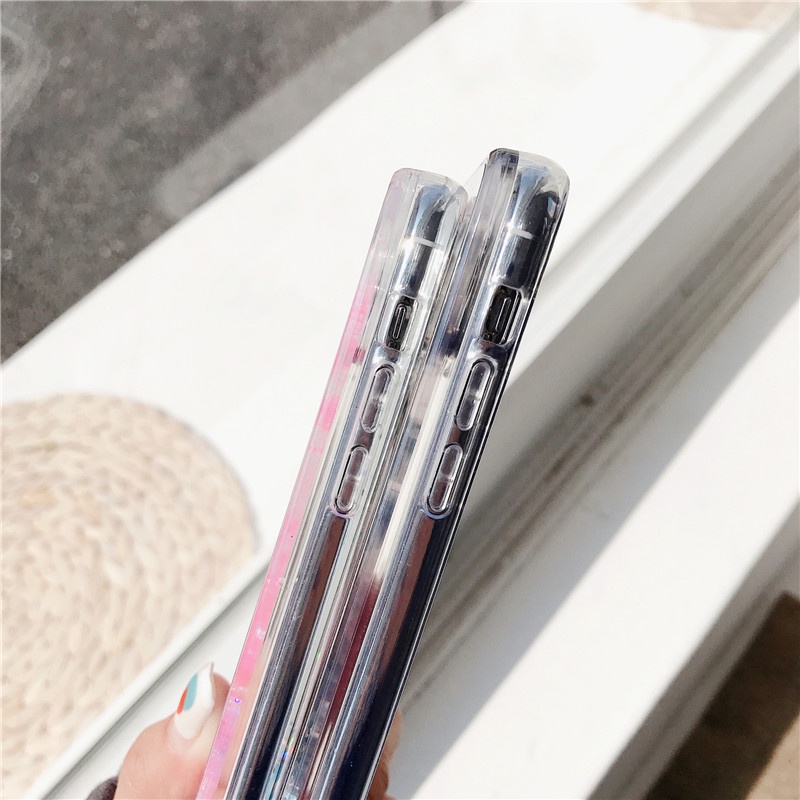 Ốp Điện Thoại Mềm Trong Suốt Phối Kim Tuyến Nước Cho iPhone 14 Pro Max 13 11 12 Mini 11