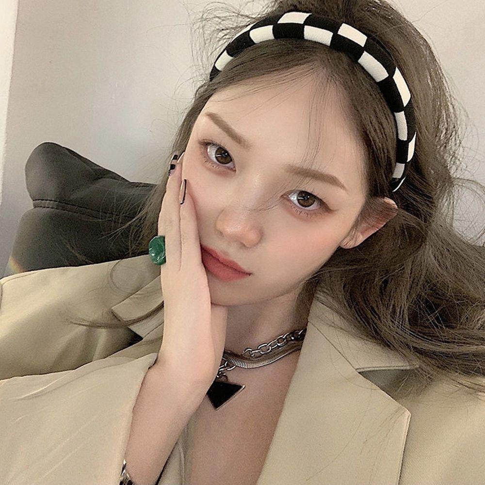 DANILO Băng Đô Cài Tóc Bằng Da Pu Họa Tiết Chấm Bi Phong Cách Retro Ngọt Ngào Cho Nữ